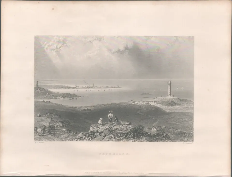 Peterhead Scotland  Antique 1842 Steel Engraving.