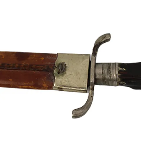 Dagger with Deers Foor Handle in Leather Scabbard