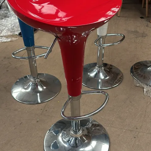 4 x Red Adjustable Low / High Chairs