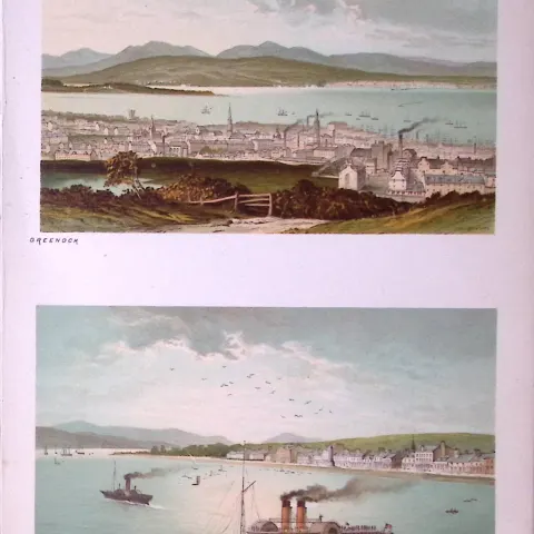 Scotland Greenock & Helensburgh Antique Coloured Print-25