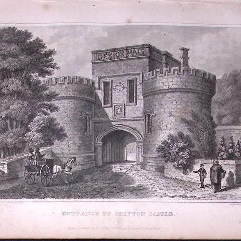 Skipton Castle Yorkshire 198 Years-Old Thomas Allen Antique Steel Engraving-32