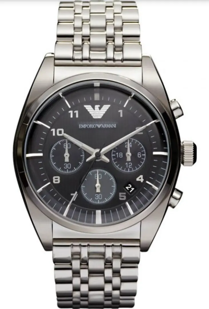 Emporio Armani AR0373 Men's Silver Bracelet Quartz Chronograph WatchæModel: AR0373.Case: Stainless