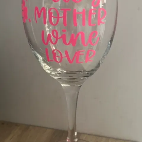 Dog Mother Wine Lover Wine Vinyl Decal Wine Glass Birthday