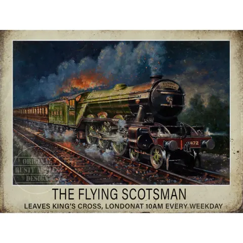 Flying Scotsman on Route   Large Metal Wall Art.