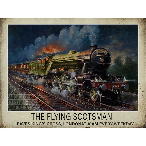 Flying Scotsman on Route   Large Metal Wall Art.