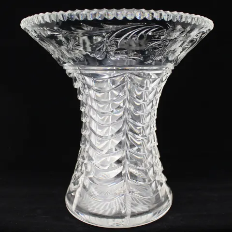 Fine Vintage Cut Glass Splayed Vase