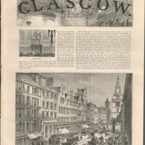 Glasgow City Scotland 1880 Antique Supplement Newspaper.
