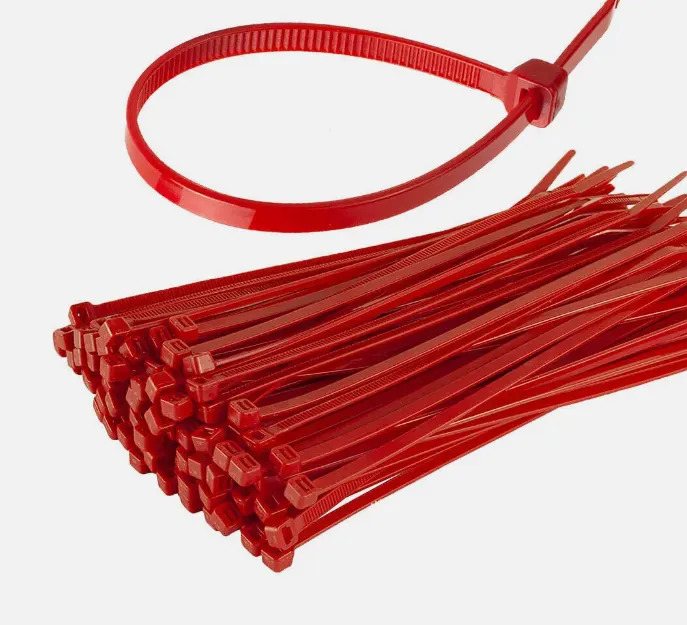 10 PACKS OF Extra Strong Cable Ties Red Zip Tie Wraps 20CM LONG PACKS OF 100