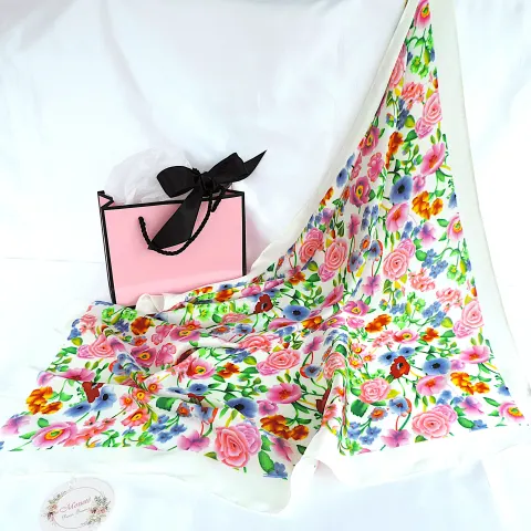 Moneté Paris 100% Silk Floral Print Scarf 'New'