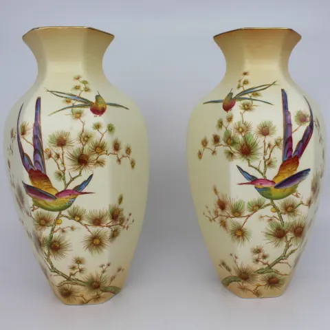 Pair of Edwardian Crown Ducal Ware Vases