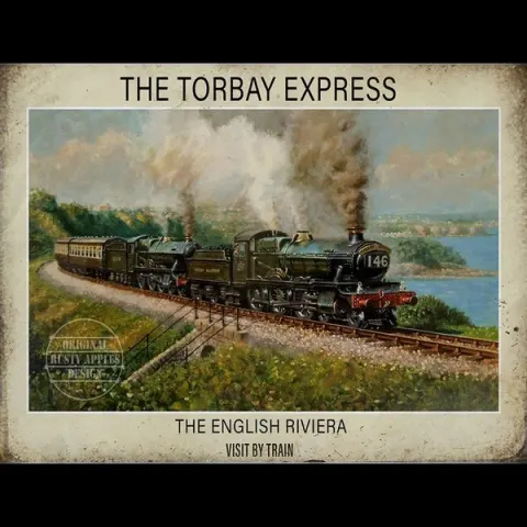 The Torbay Express The English Riviera Nostalgic Steam Train Metal Wall Art