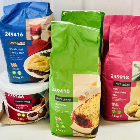 Job Lot Catering Products To Include Crumble Mix & Pastry Mix Mixed Dates