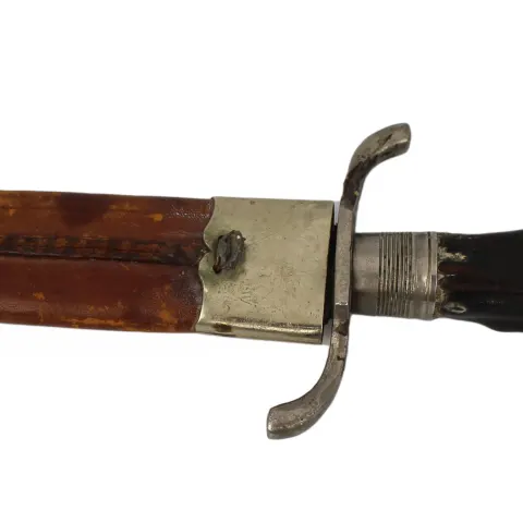 Dagger with Deers Foor Handle in Leather Scabbard