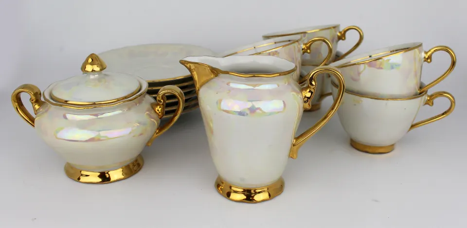 Czech Porcelain Lustre Gilt Tea Service
