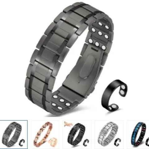 11 x Men's & womens Magnetic Bracelets Titanium Steel Magnet RRP £250.00