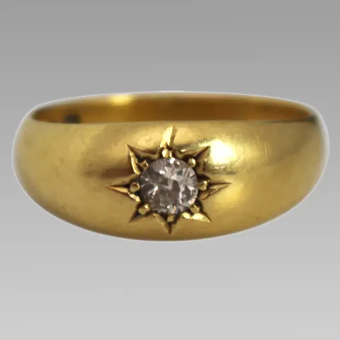 Diamond 18ct Yellow Gold Signet Ring