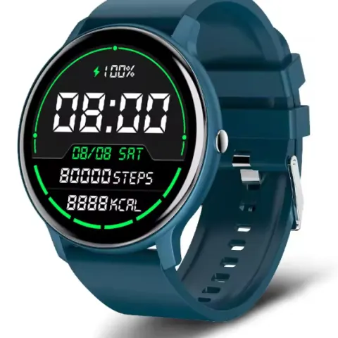 Smart Watch Full Touch Screen Sport Fitness Watch Man IP67 Waterproof Bluetooth For Android Blue