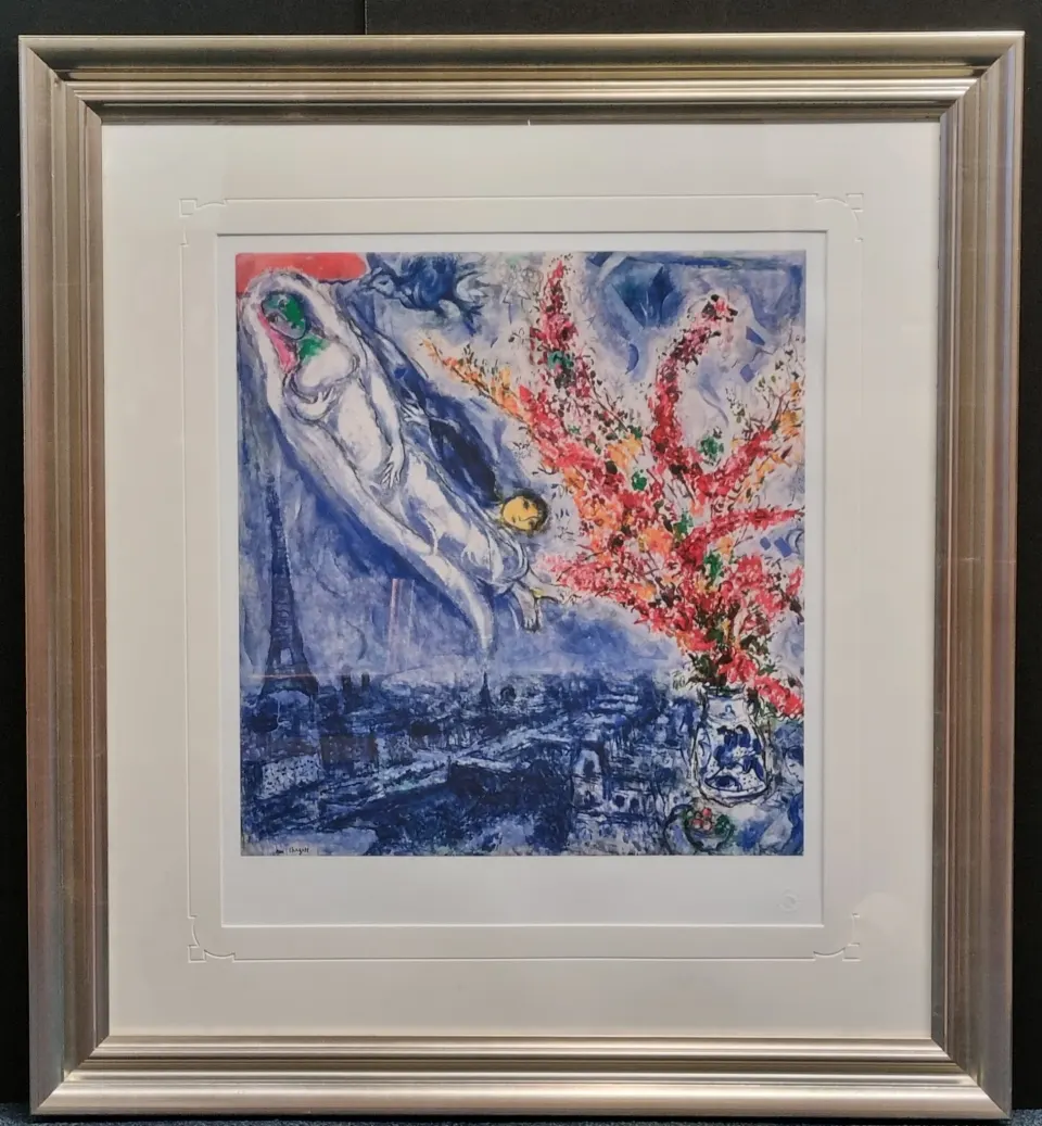 Marc Chagall Limited Edition "Flowers Over Paris "One of Only 50 Worldwide.