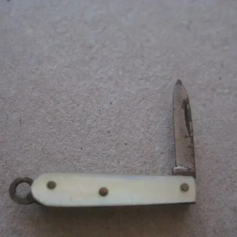 Miniature Mother of Pearl Hafted Steel Bladed Folding Fruit Knife