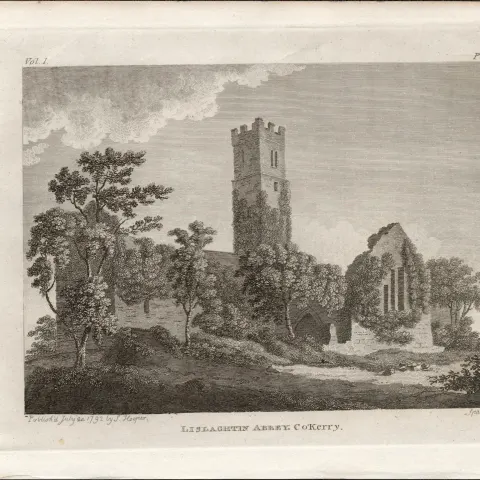 Lislaghtin Abbey Co Longford Rare 1791 Francis Grose Antique Print