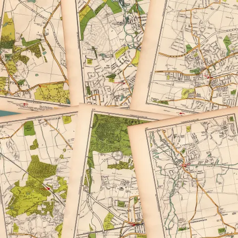 Job Lot 15 Authentic Maps Directory of London and Suburbs 87-Year-Old-Prints-1.