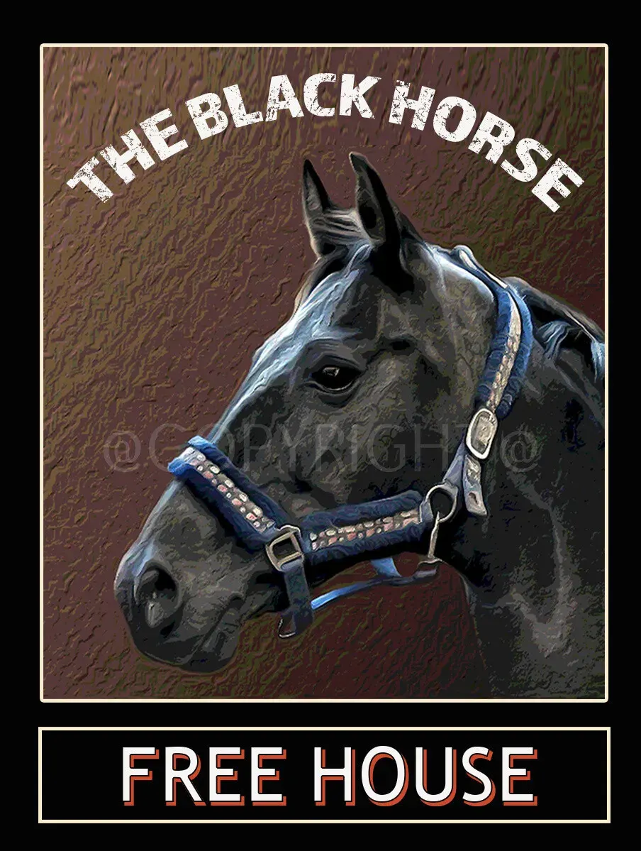 Black Horse Traditional British Pub Large Metal Wall Art
