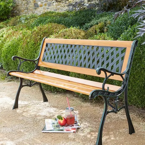 (105/Mez) RRP £89. Lacy Bench Natural. Dimensions: (H73.5x W125x D52cm).