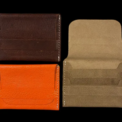 50 x Slim Real Leather Mini Card Holders In Various Colours Rrp £8