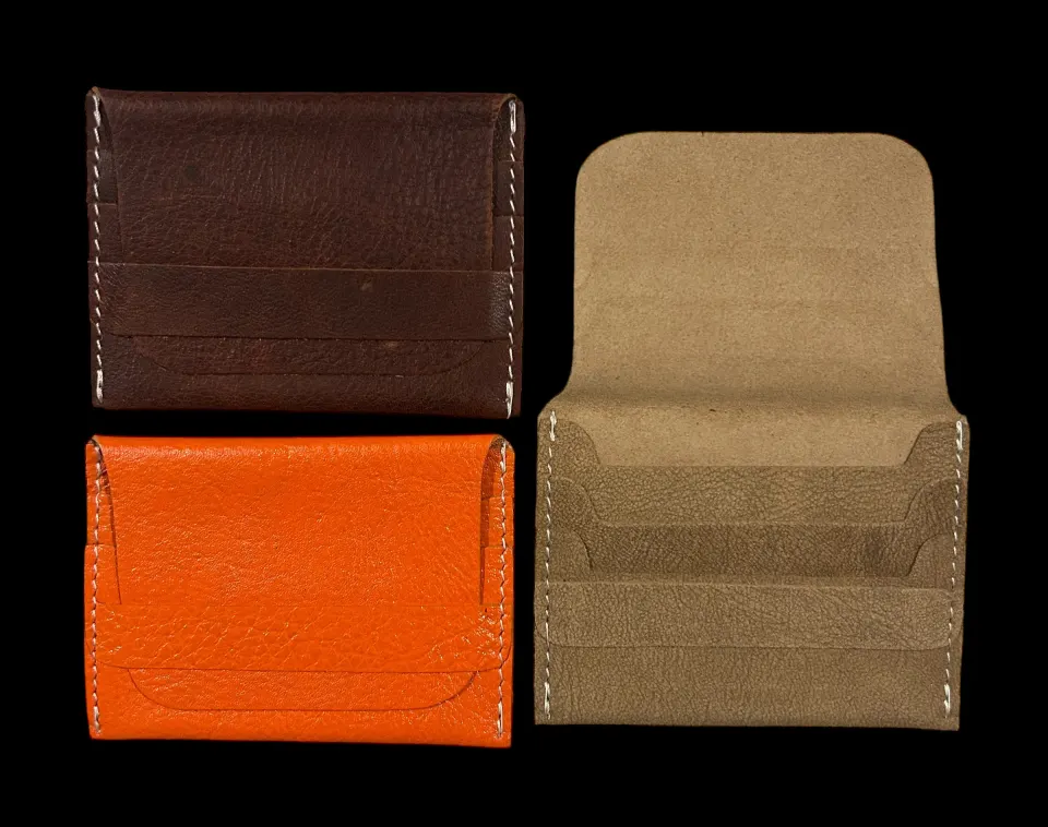 50 x Slim Real Leather Mini Card Holders In Various Colours Rrp £8