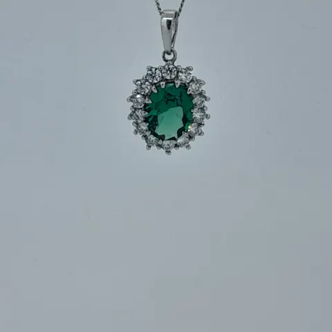 Silver cluster pendant and chain