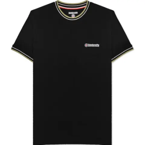Lambretta Men's Twin Tipped Pique Tee Black - XL L29c