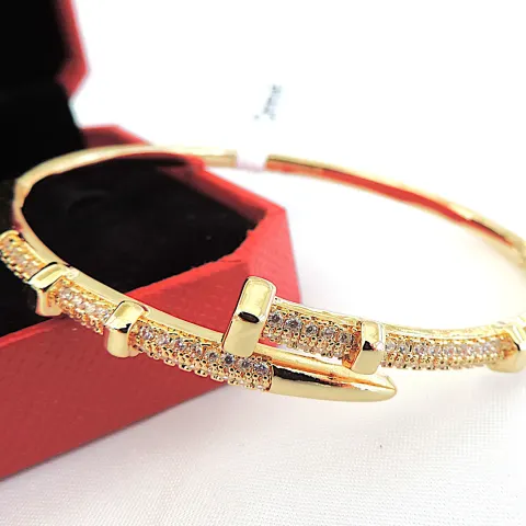 Orrevé 18k Gold Plated Pave Zircon Bangle/Bracelet 'New'
