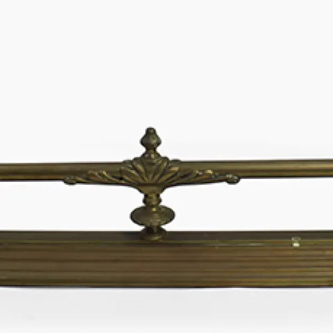 Ornate Victorian Brass Fire Fender with Rests