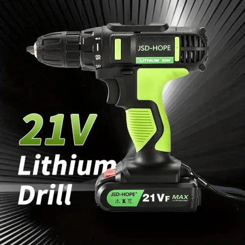 Cordless Drill/ Driver 21V Kit, Lithium Battery Rechargeable Power Drill, Lightweight, With Charger