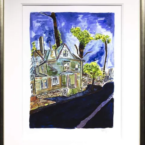 Bob Dylan Beautifully Framed House On Union Street Hand Signed