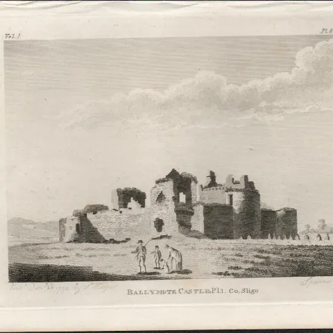 Ballymote Castle Sligo Rare 1791 Francis Grose Antique Print.