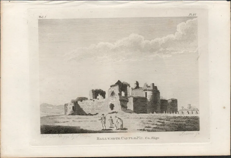 Ballymote Castle Sligo Rare 1791 Francis Grose Antique Print.