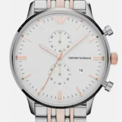 Emporio Armani AR0399 Men's Gianni Stainless Steel Bracelet Chronograph Watch
