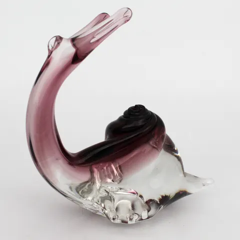 Vintage Glass Snail Sculpture