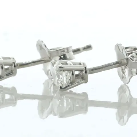 14ct White Gold Single Stone Prong Set Diamond Stud Earring 0.50 Carats