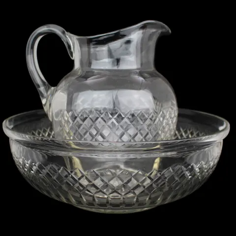 Fine Cut Glass Crystal Jug & Bowl