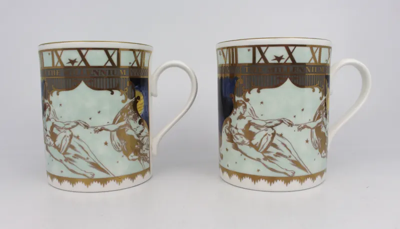Pair of Royal Worcester Millennium Tankards