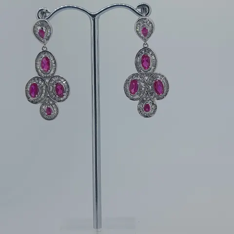 Silver cz set dress earrings