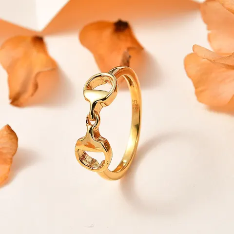 New! 14K Gold Overlay Sterling Silver Snaffle Ring