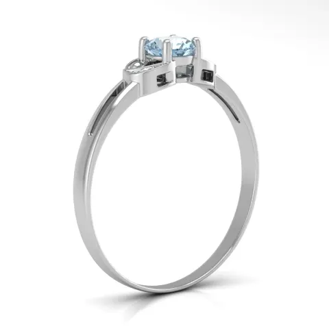 9ct White Gold Fancy Cluster Diamond And Blue Topaz Ring (BT0.35) 0.01 Carats