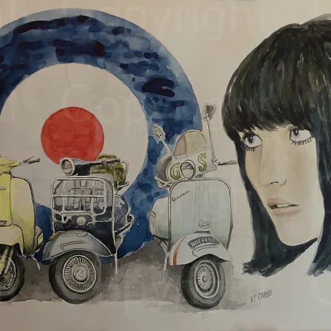 Mods & Scooters "Mod Dreamer"   Large Metal Wall Art.