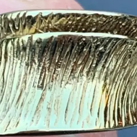 9k Gold On Sterling Silver Ring. Italian Designer