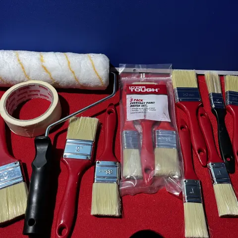 K1/B - Job Lot New Paint Brushes, Masking Tape & Paint Roller