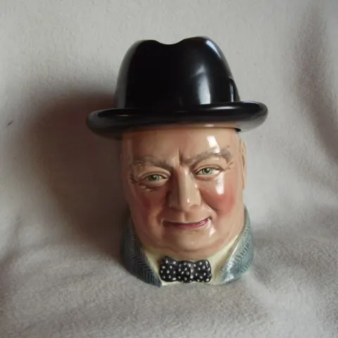Winston Churchill Tobacco Jar/Hat Ashtray -T Lawrence Falcon Ware England 1950's