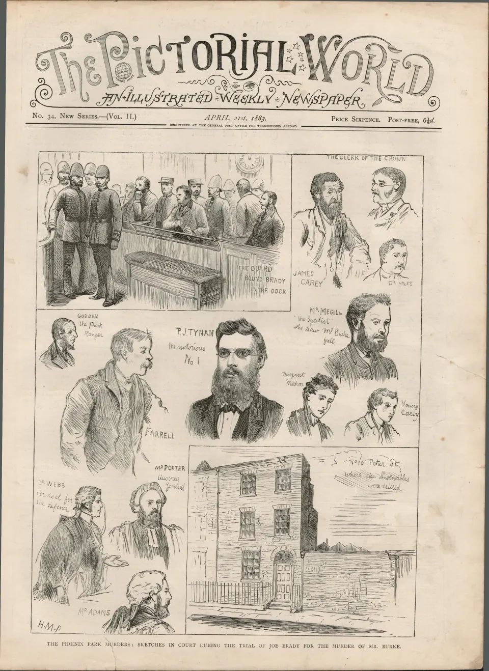 Phoenix Park Murders Trial of Irish Invincible Joe Brady for Murder 1883.